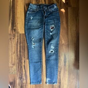 Maurices Blue Distressed Skinny Jeans